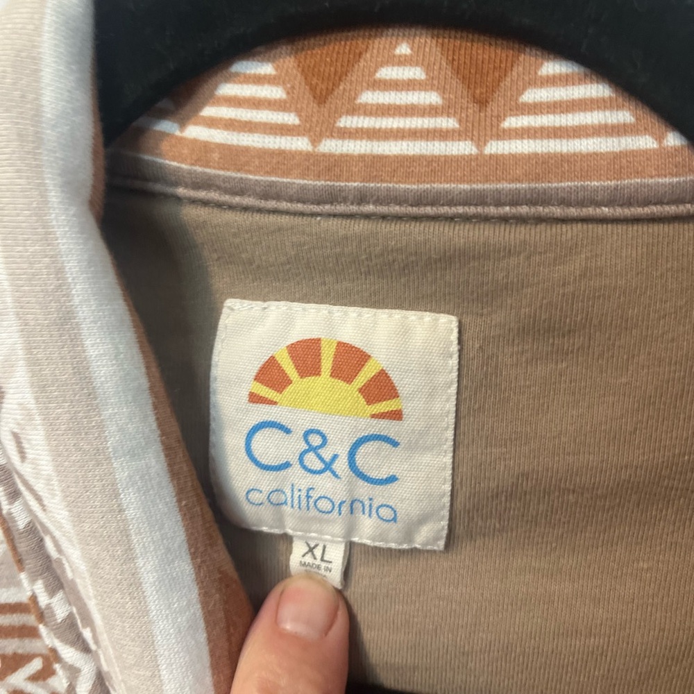 C&C California Geometric Pattern Jacket In Brown … - image 3